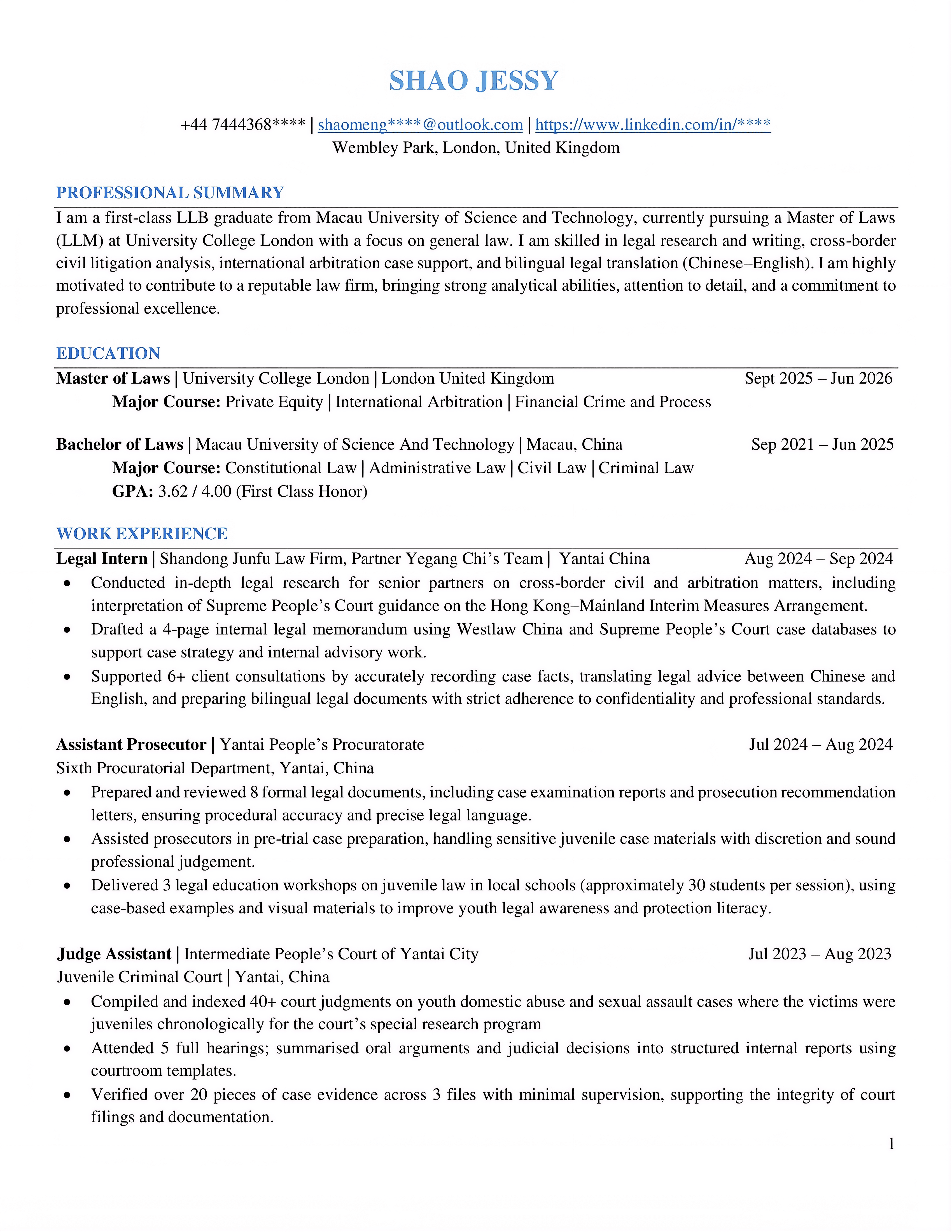 CV sample 5